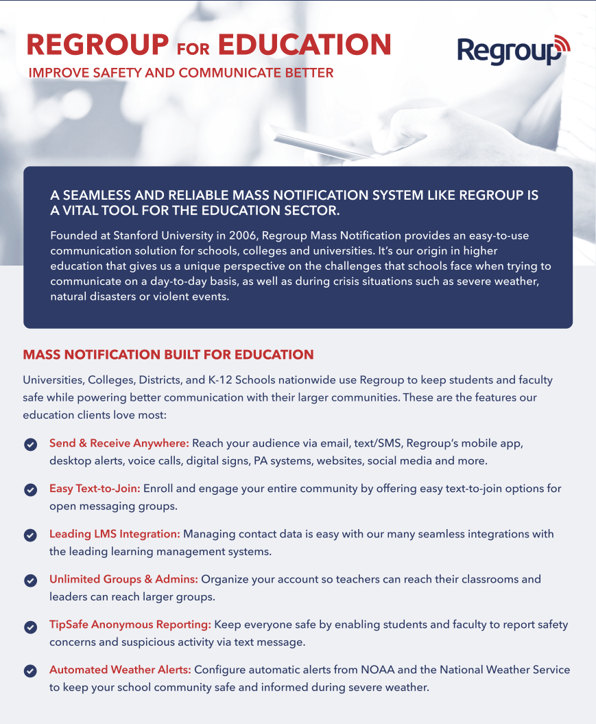 Regroup for Education Brochure