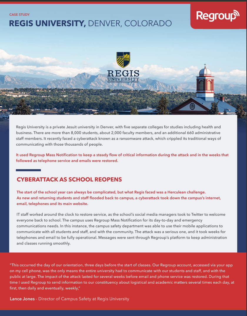 Regis University Case Study